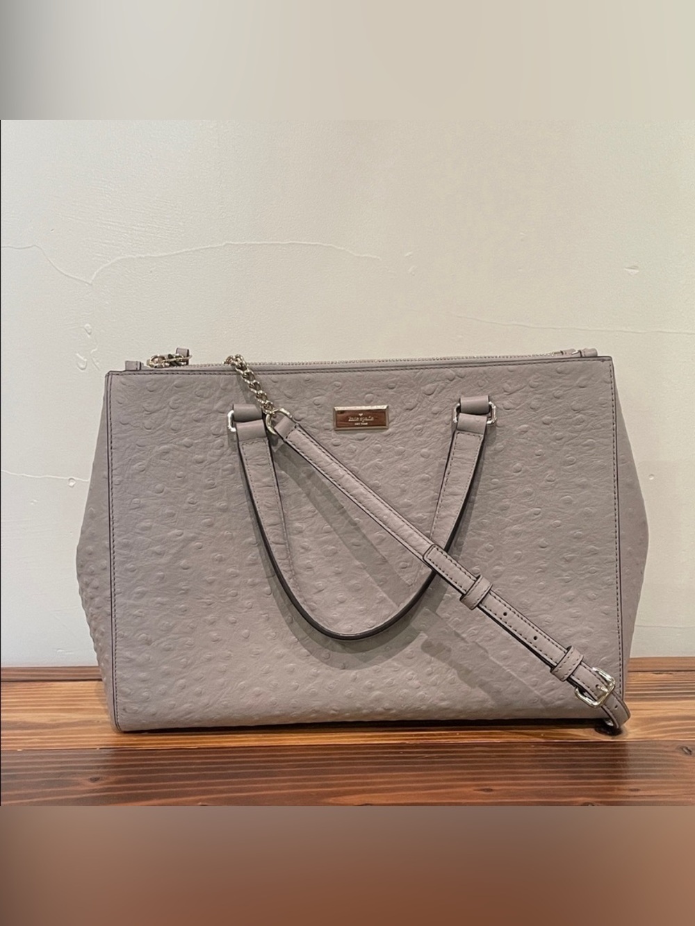 Kate Spade New York Loden Bristol Drive Ostrich Embossed Leather Bag